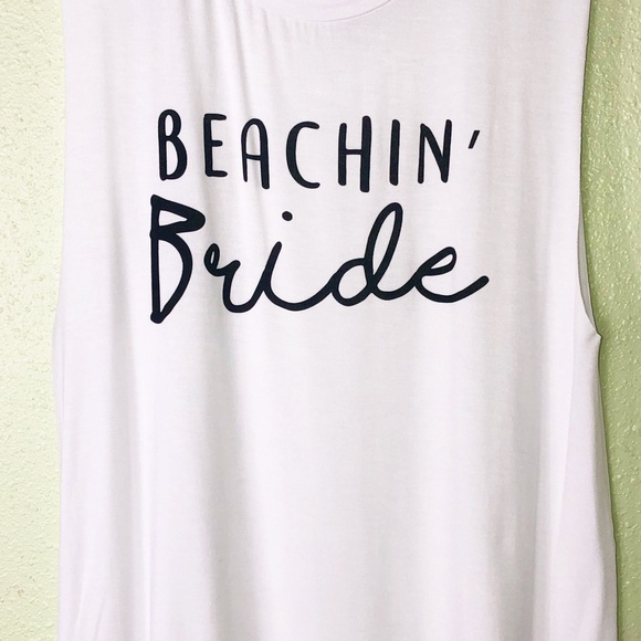 Beachin’ Bride Women’s Sleeveless Tank Top - Picture 4 of 4